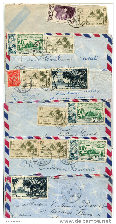 OCÉANIE - ENSEMBLE 10 LETTRES, OBL. DES ANNÉES 1950/55, DONT 3 AVISO FRANCIS GARNIER, POSTES NAVALES FRANCAISES - B/TB - Lettres & Documents