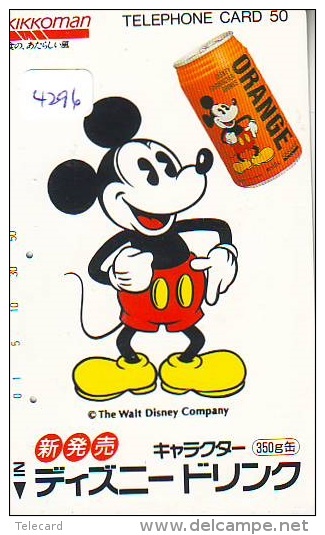 Télécarte Japon DISNEY * 110-39412 * MICKEY * Jus D&acute;Orange (4296)  Kikkoman * Japan Phonecard - Disney