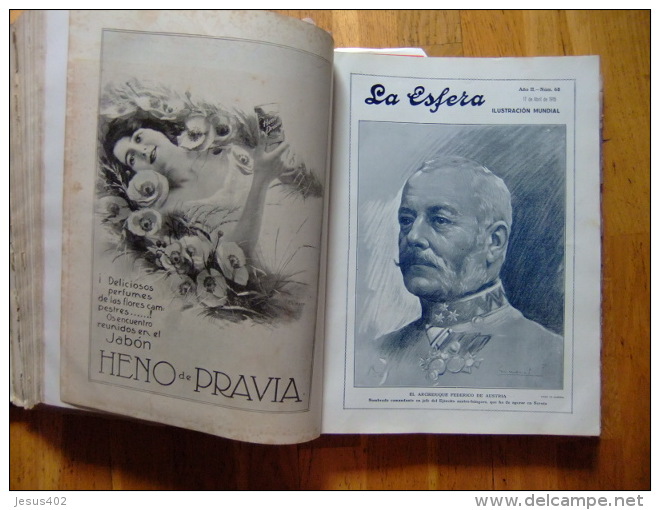 REVISTA LA ESFERA  ( MADRID 1914 ) ENCUADERNADO ( 28 REVISTAS DESDE 9/1/1915 al 24 /7/1915