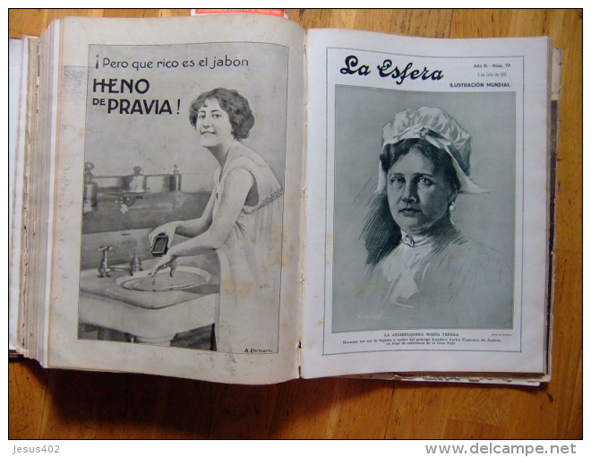 REVISTA LA ESFERA  ( MADRID 1914 ) ENCUADERNADO ( 28 REVISTAS DESDE 9/1/1915 al 24 /7/1915