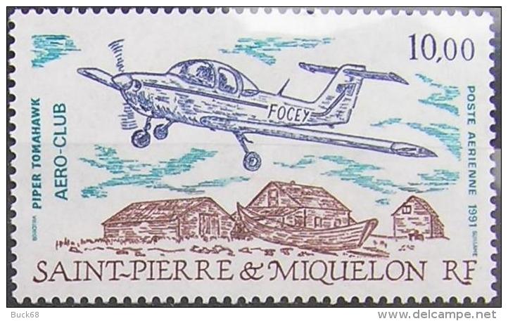 SAINT-PIERRE-ET-MIQUELON Poste Aérienne 70 ** MNH Avion Plane  PIPER Tomahawk Sous La Faciale - Unused Stamps