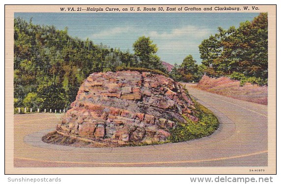 Hairpin Curve On U S Route 50 East Of Grafton And Clarksburg West Virginia - Clarksburg