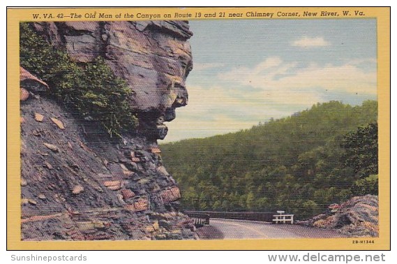 The Old Man Of The Canyon On Route 19 And  21 Near Chimney Corner New River West Virginia - Clarksburg