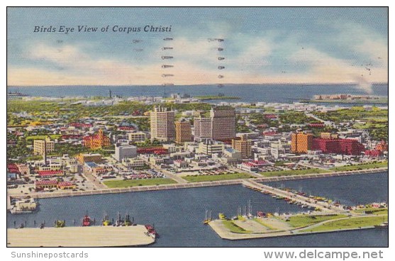 Birds Eye View Of Corpus Christi 1953 - Corpus Christi