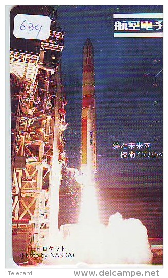 Télécarte Japon ESPACE * Phonecard JAPAN  (634) SPACE SHUTTLE * COSMOS * WELTRAUM * LAUNCHING * SATELLITE - Espace