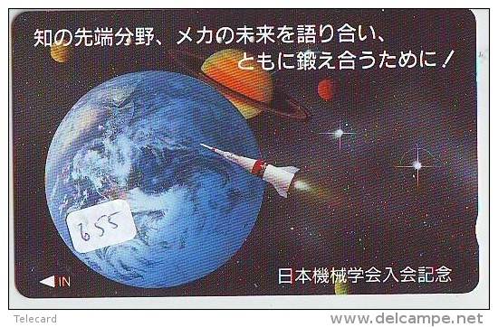 Télécarte Japon ESPACE * Phonecard JAPAN  (655) SPACE SHUTTLE * COSMOS * WELTRAUM * LAUNCHING * SATELLITE * NISSAN - Espacio