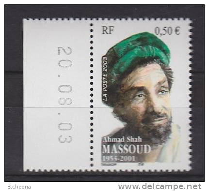 Cinquantenaire De La Naissance Du Commandant Afghan Ahmad Shah Massoud (1953-2001) Neuf N°3594 - 2000-2009