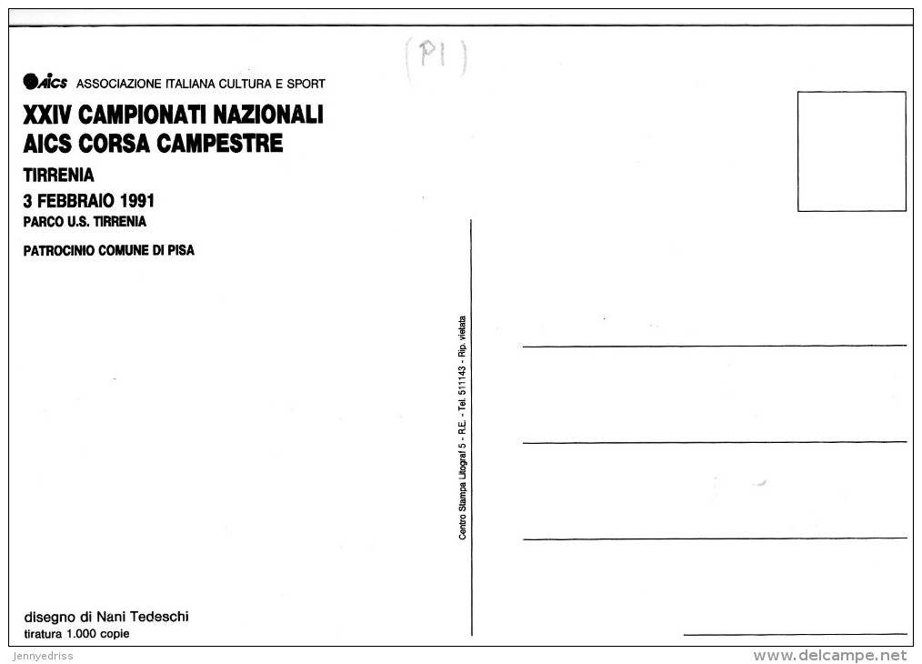 PISA , Frazione  Tirrenia  , Sport , Campionati  Corsa  Campestre , Nani Tedeschi - Pisa