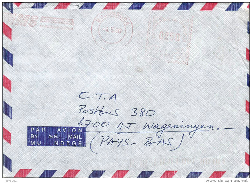 Burundi 2000 Bujumbura Hasler “Mailmaster” H-10 Meter Franking EMA With EMS Slogan Cover - Used Stamps