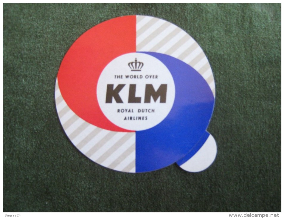 KLM Royal Dutch Airlines-Vintage Luggage Label,Etiquette Valise - Étiquettes à Bagages