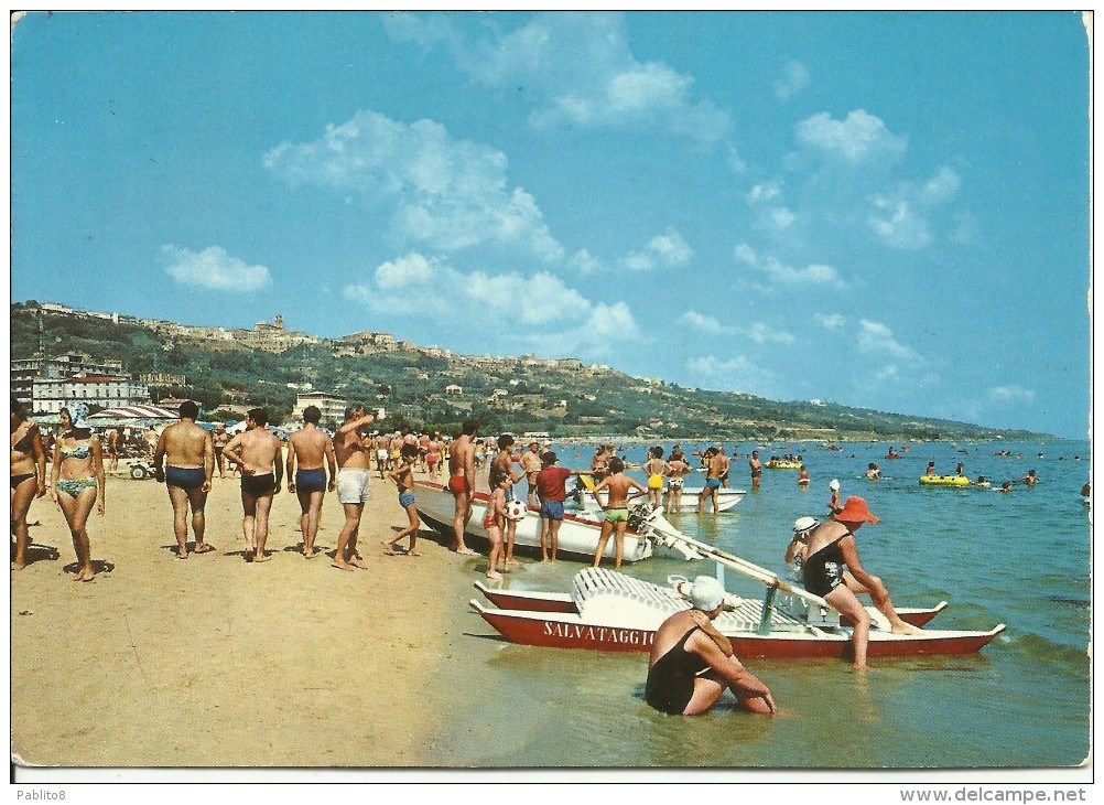 ABRUZZO 1986 CARTOLINA POST CARD VASTO SPIAGGIA MARE BEACH SEA  VIAGGIATA - Altri & Non Classificati