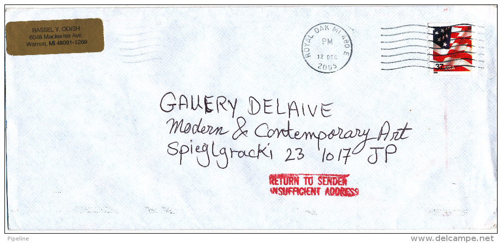 USA Cover Royal Oak Mi. 12-12-2005 Returned To Sender Insufficent Address - Covers & Documents