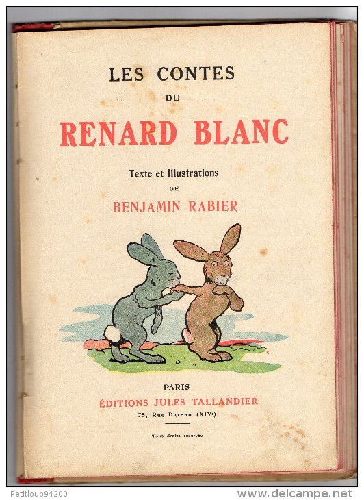 LES CONTES DU RENARD BLANC  PAR  Benjamin Rabier 1939 - Contes