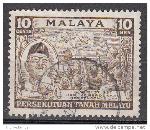 Malaya    Scott No.   84     Used    Year  1957 - Fédération De Malaya