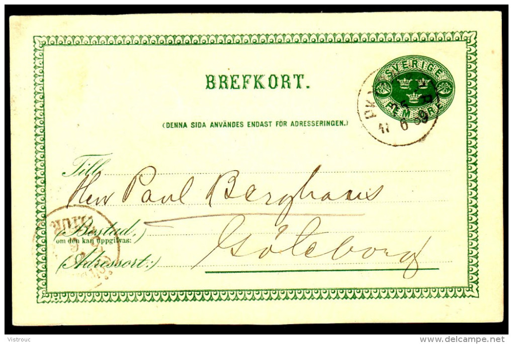 Entier Postal Suédois - Swedish Postcard - Circulé - Circulated - 1889. - Ganzsachen