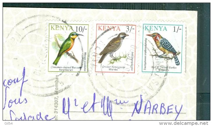 KENYA  Lot De 2 Cartes Postales Affranchies Pour La France, En  1984 ET 1979  -  LM19402 - Kenya (1963-...)