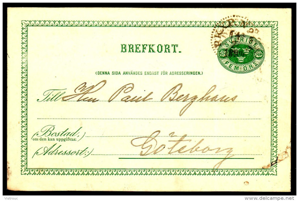 Entier Postal Suédois - Swedish Postcard - Circulé - Circulated - 1890. - Ganzsachen