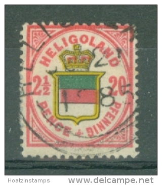 Heligoland: 1875/90   Badge    SG15    20pf (2&frac12;d)   Rose, Green &amp; Yellow     Used - Heligoland (1867-1890)