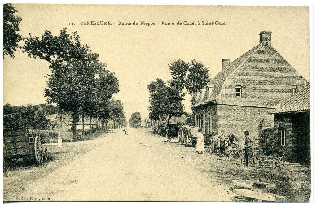 62  PAS DE CALAIS  RENESCURE  RTE DE NIEPPE  RTE DE CANAL A SAINT OMER - Altri & Non Classificati