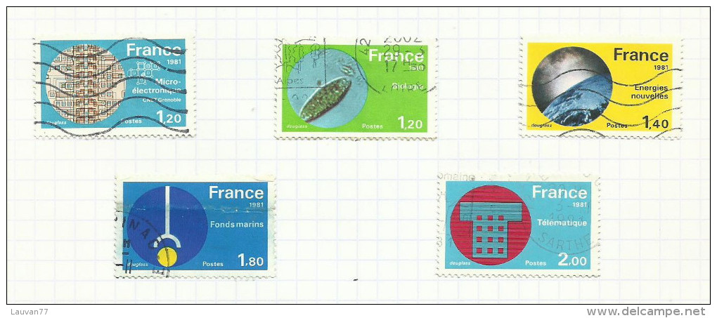 France N°2126 à 2130 Côte 3.30 Euros - Used Stamps