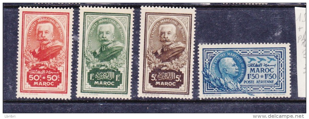 MAROC N° 150/152 + PA 40 MARÉCHAL LYAUTEY NEUF SANS CHARNIERE - Neufs