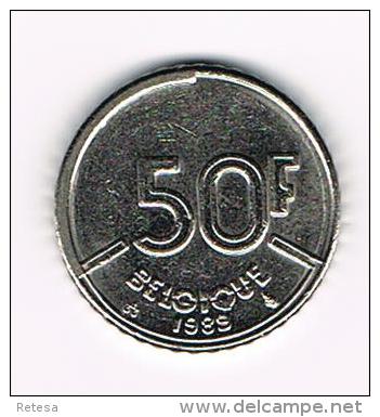 ¨  BOUDEWIJN 50 FRANK 1989  FR - 50 Francs