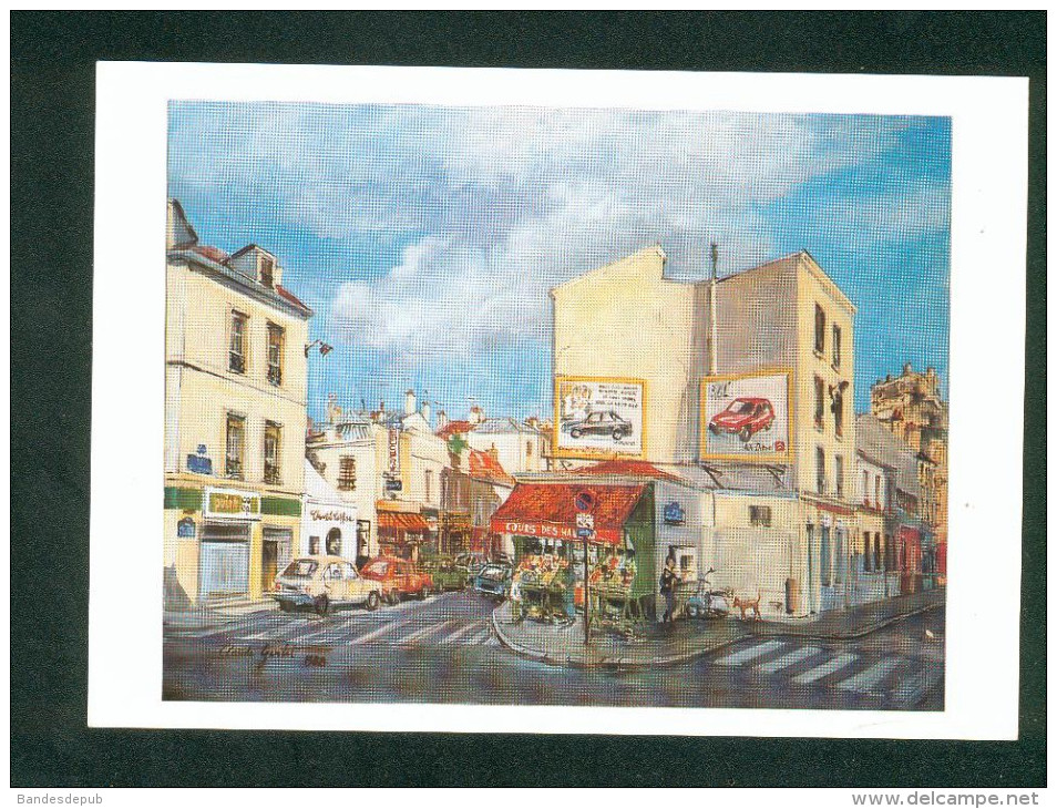 Paris 13è - La Butte Aux Cailles - Le Cours Des Halles   (CPSM D´apres Peinture  De Claude Gentet ) - Distretto: 13