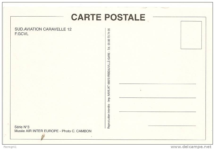 3-CPA-1990-MUSEE AIR INTER EUROPE-CARAVELLE12-CARAVE LLE III--POSTE De PILOTAGE CARAVELLE III-TBE - 1946-....: Moderne