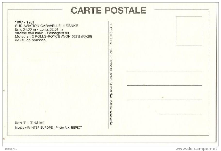 3-CPA-1990-MUSEE AIR INTER EUROPE-CARAVELLE12-CARAVE LLE III--POSTE De PILOTAGE CARAVELLE III-TBE - 1946-....: Moderne