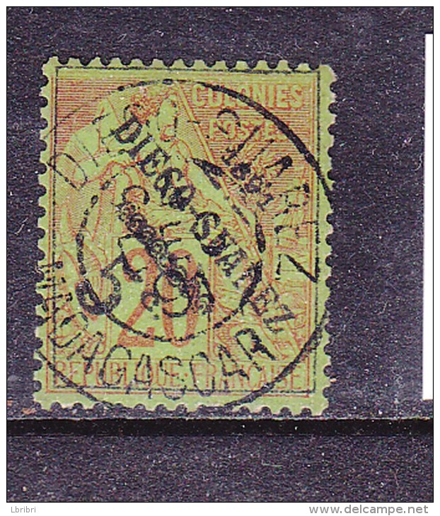 DIEGO SUAREZ N° 19 S 20C BRIQUE SUR VERT TYPE DEESSE ASSISE   OBL - Unused Stamps