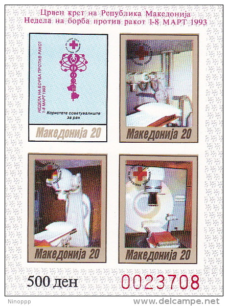 Macedonia 1993 Red Cross Mini Sheet Imperforated MNH - Macédoine Du Nord