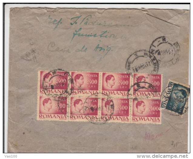 KING MICHAEL, STAMPS ON REGISTERED COVER, 1947, ROMANIA - Lettres & Documents