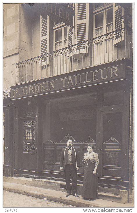 Métiers - Carte-Photo / Commerce Magasin P. Grohin / Photographe Chavance Impasse Moulin Joly Paris - Autres & Non Classés