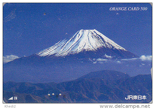 Carte Orange Japon - VOLCAN MONT FUJI Montagne - VULCAN Mountain Japan Prepaid JR Card - VULKAN Berg Karte - 192 - Volcans