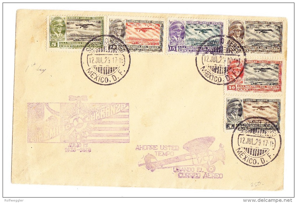 Mexico - FDC Flugpost Brief  Cap. Emilio Carranza 12.Jul.1929 - Mexique