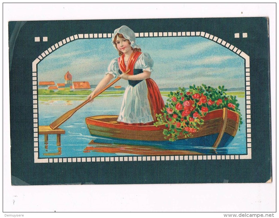 22077 ( 2 Scans ) Girl In Rowboat - Fille En Chaloupe - Meisje In Roeiboot - - Other & Unclassified