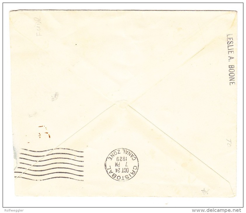 Nicaragua - Flugpost Brief Granada 12.5.1929 Nach Canal Zone Mit Ak Am Gleichen Tag - Nicaragua