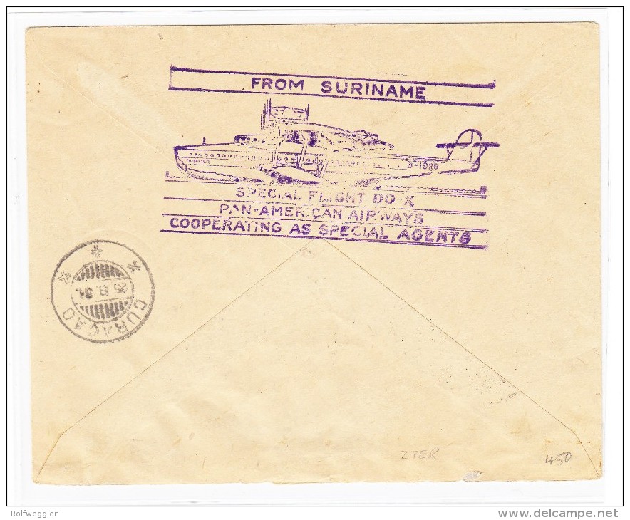 Suriname - Luftpostbrief DO X 17.8.1931 Nach Cura¢ao - Surinam