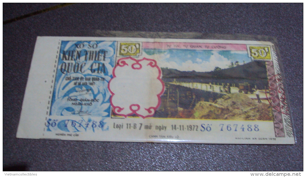 South Vietnam Lottery (50$) Issued In 1972 - Vietnam