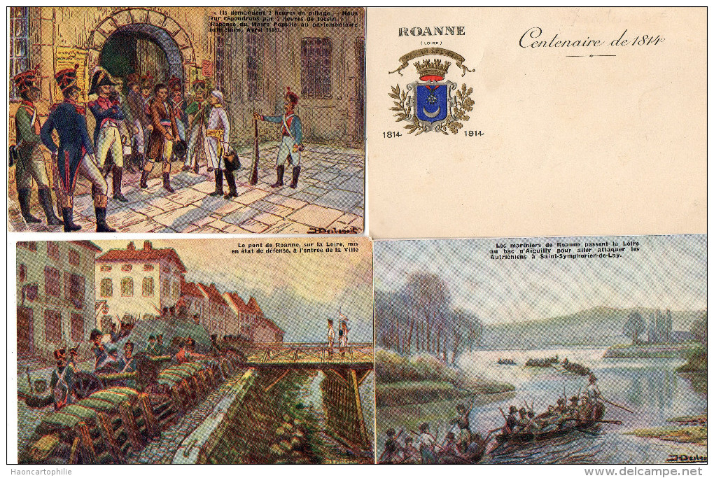 Roanne : Centenaire De 1814 - 1914 - Lot De 7 Cartes - Roanne