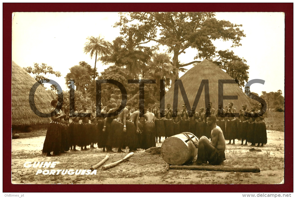 GUINE-BISSAU - COSTA DE BAIXO - BATUQUE DE MANJACAS - 1960 REAL PHOTO PC - Guinea Bissau