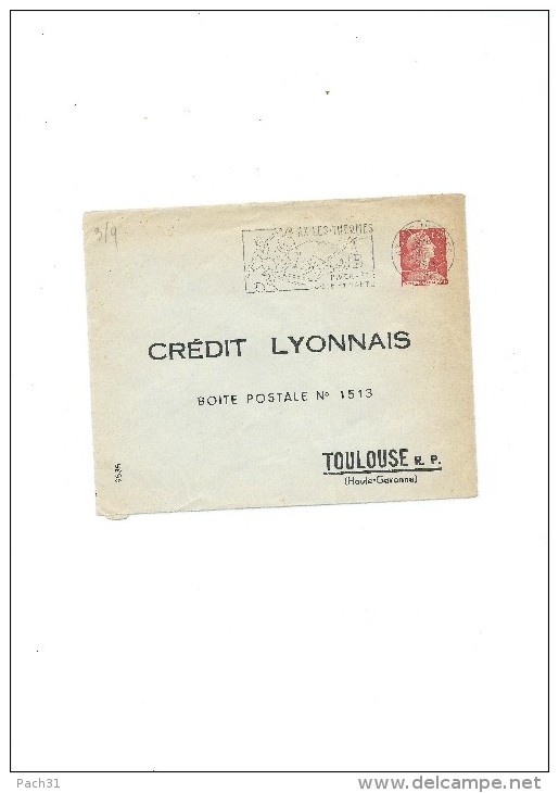 Devant D'enveloppe  Entier Postal Credit Lyonnais - PAP: Private Aufdrucke