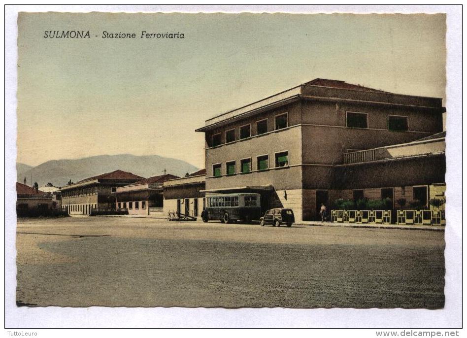 SULMONA - L'AQUILA - ANNI 50 - STAZIONE FERROVIARIA. NON VIAGGIATA. - L'Aquila