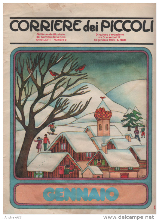 CORRIERE Dei PICCOLI - N. 3 Del 18 Gennaio 1976 - Corriere Dei Piccoli