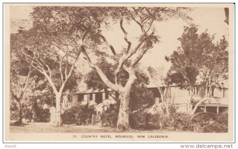 Houailou New Caledonia, Country Hotel Lodging C1920s/50s Vintage Postcard - Nouvelle-Calédonie