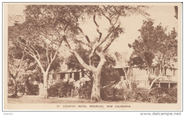 Houailou New Caledonia, Country Hotel Lodging C1920s/50s Vintage Postcard - New Caledonia