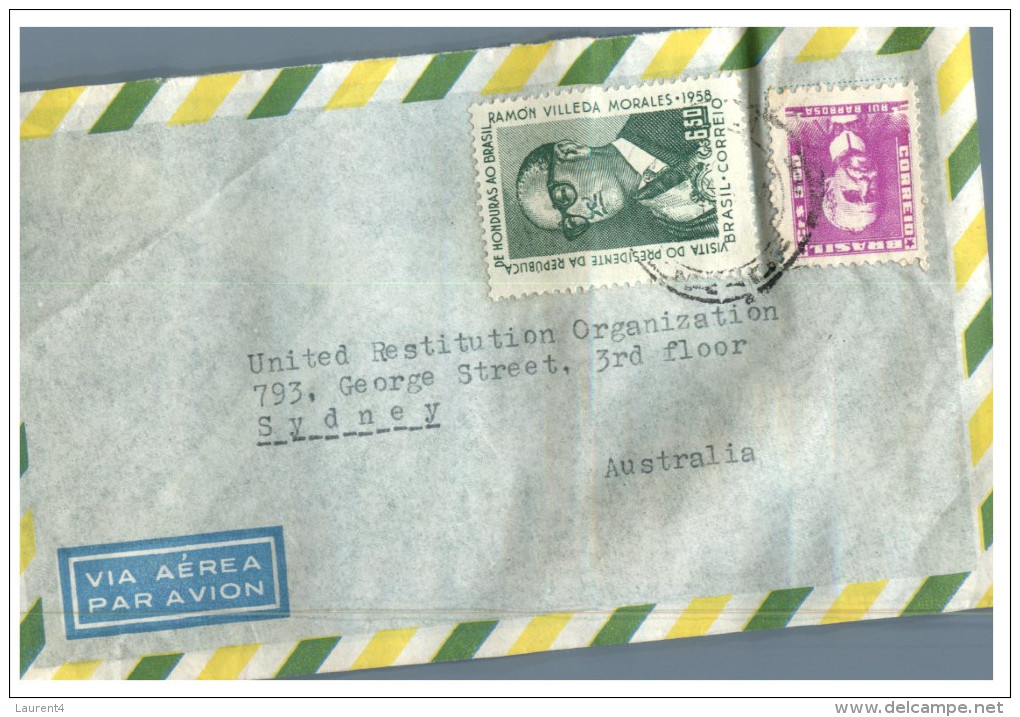 (90) Cover Posted From Brazil To Australia Via AIr Mail - 1960´s - Brieven En Documenten