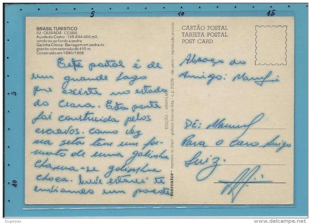 QUIXADÁ - Açude Do Cedro - Barragem Em Granito - BRAZIL -  Ed. Brasil Turistico N.º 52 - 2 Scans - Otros