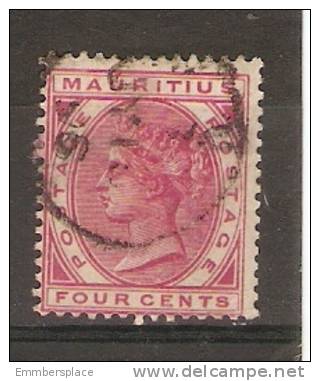 MAURITIUS - 1879 QUEEN VICTORIA 4c DEEP ROSE USED  SG 105 - Mauritius (1968-...)