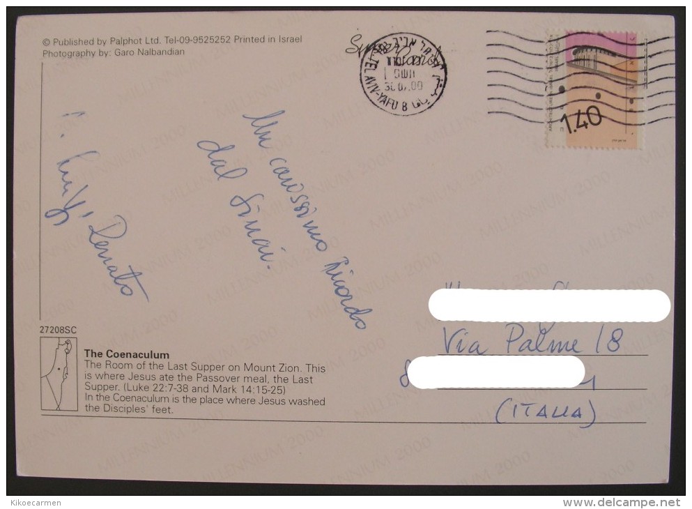 Isolated ISRAEL Israele 2000 Architecture Tab Tabs Letter Cover Used - Lettres & Documents